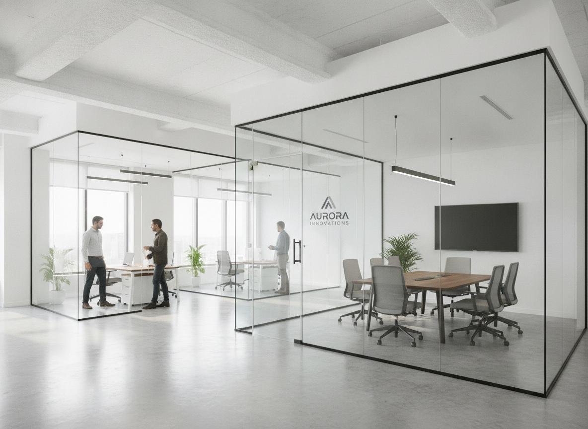 Glass office partition