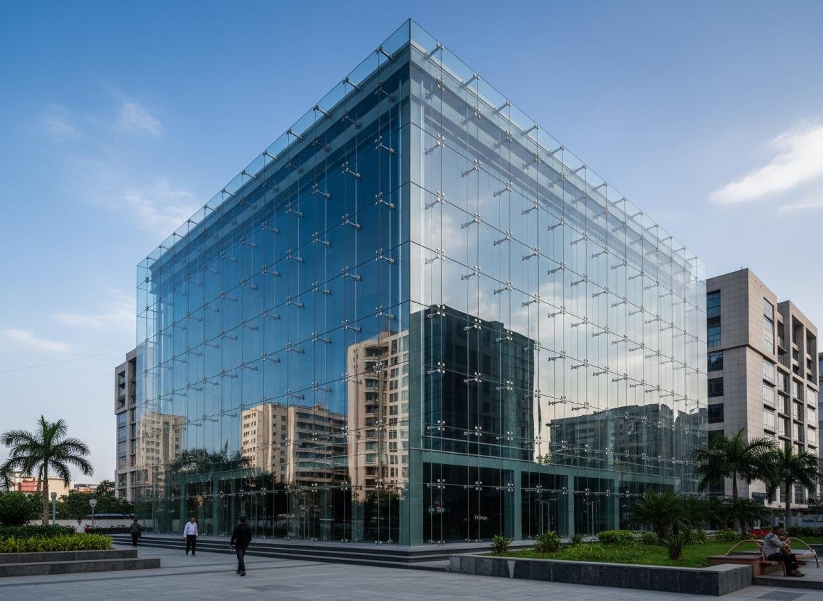 Spider glazing glass facade system